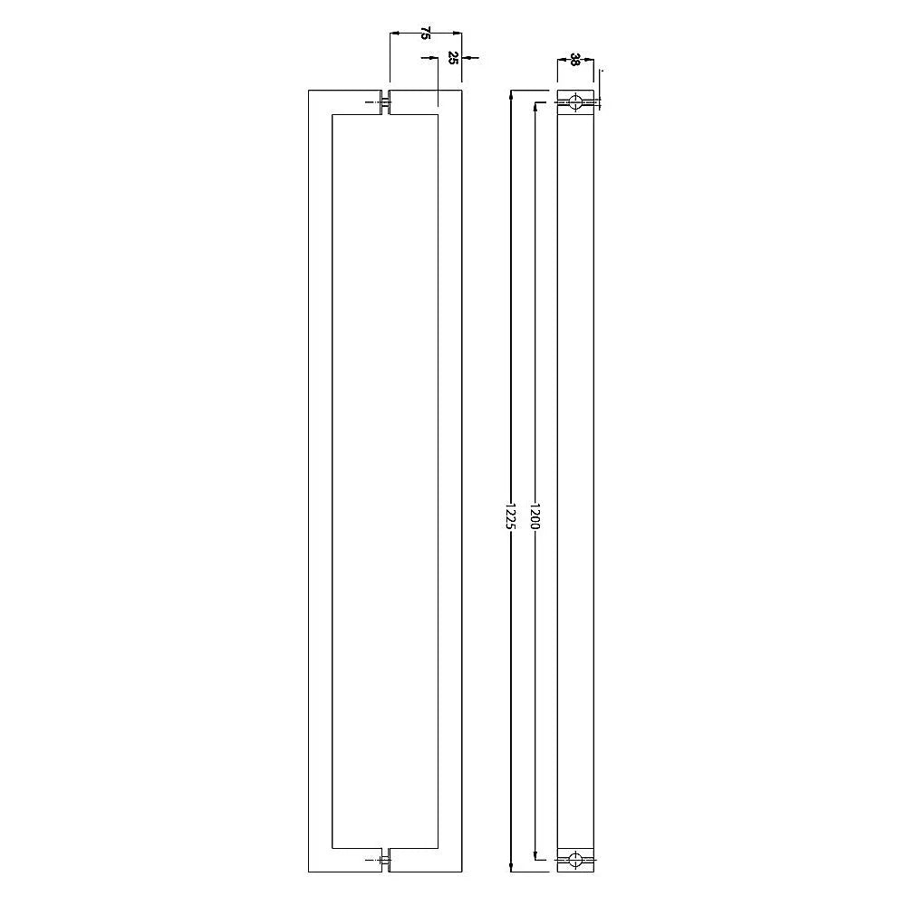 Entrance Door Pull Handle Brushed Satin - 1200MM - Home &