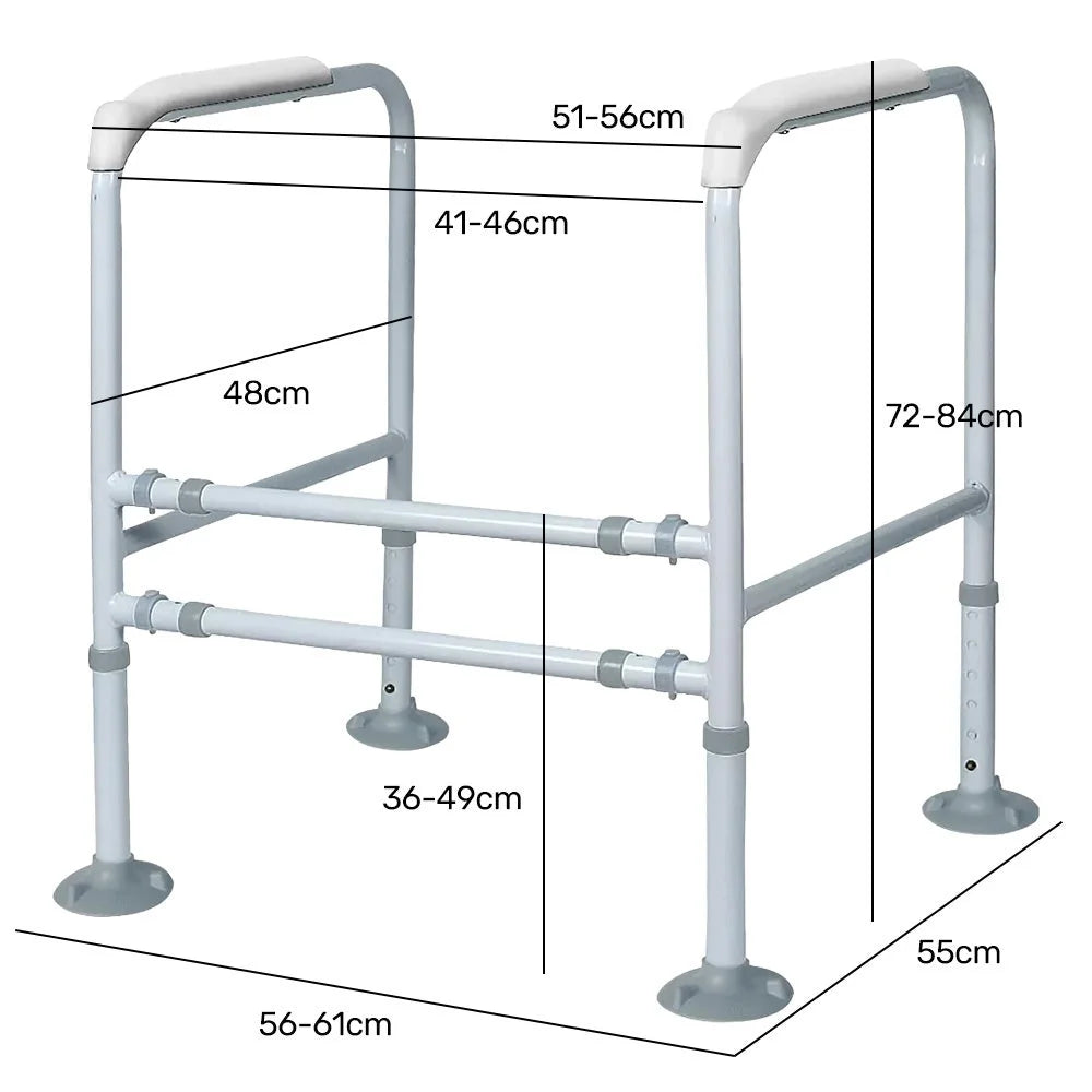 Equipmed Over Toilet Support Frame Safety Grab Aid Rail
