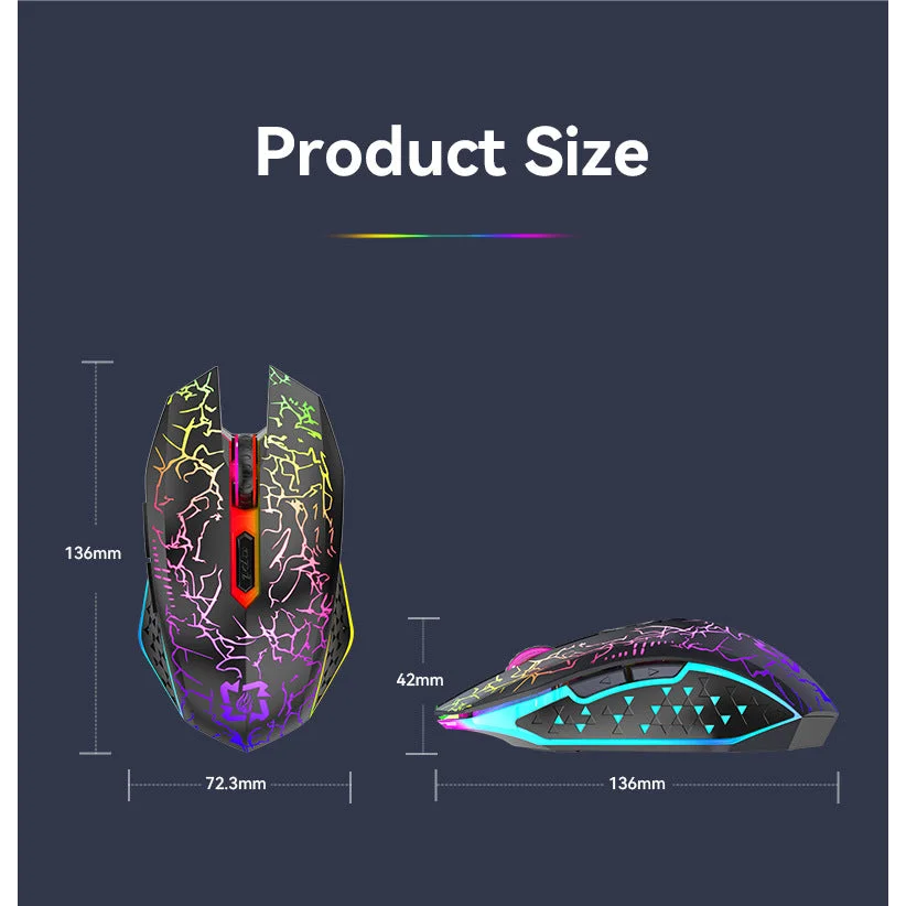 Ergonomic Dual-Mode Wireless Gaming Mouse - Mute Buttons