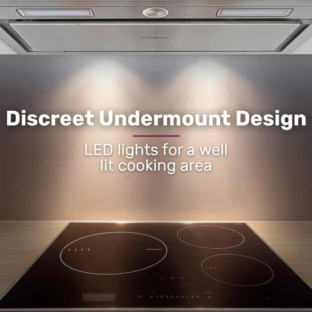EUROCHEF 60cm Undermount Rangehood Stainless Steel Quiet