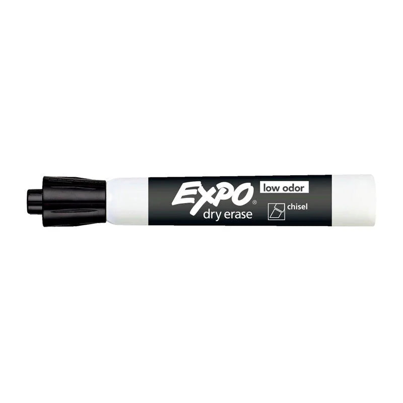 EXPO Whiteboard Marker Chisel Tip Black - Box of 12