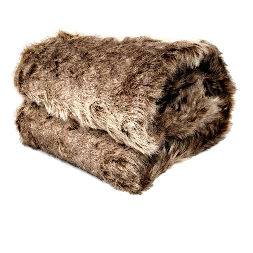 Faux Fur Animal Assorted Throw Rug Mexican Wolf - Artex