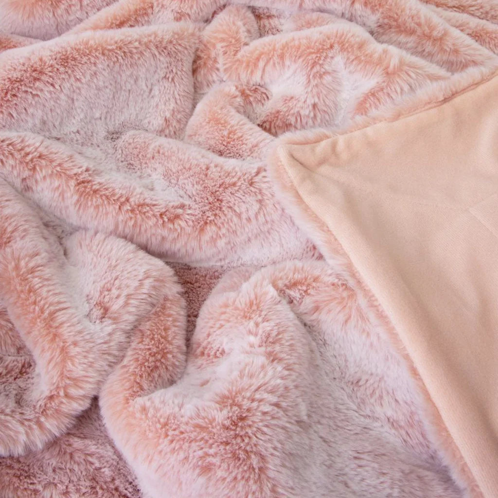 Faux Fur Throw Rug J Elliot Home Archie Soft Pink 130 x 160