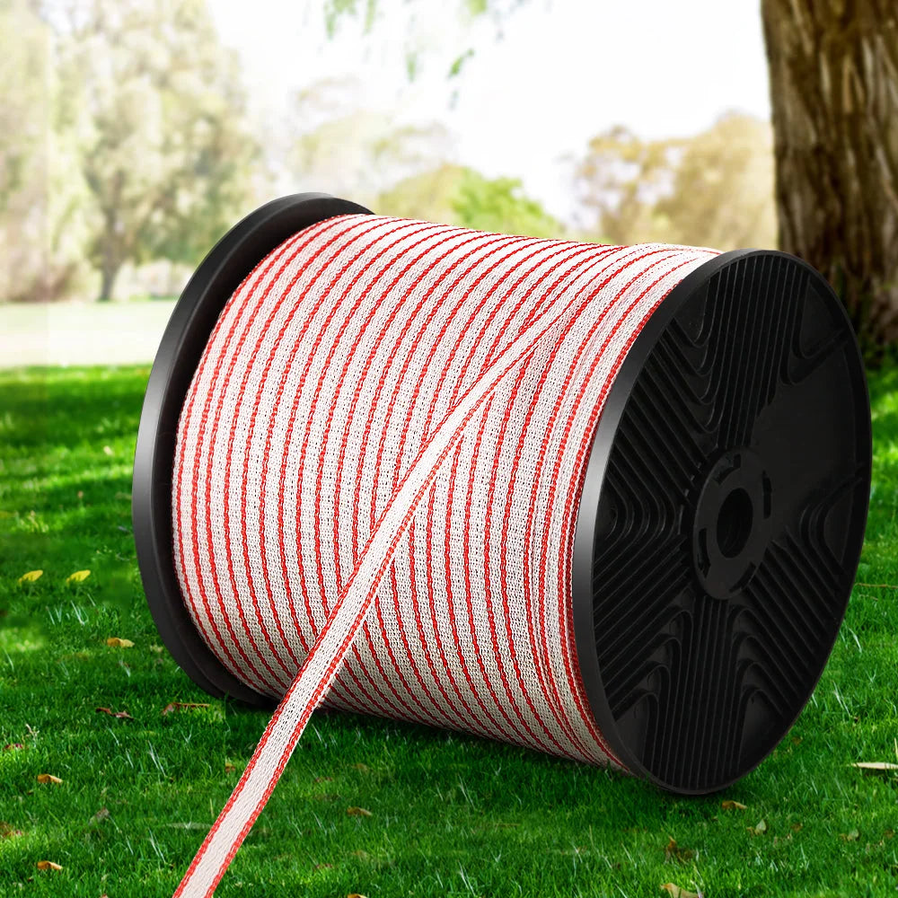 Steel 400m fence wire tape with polished finish and connector fittings