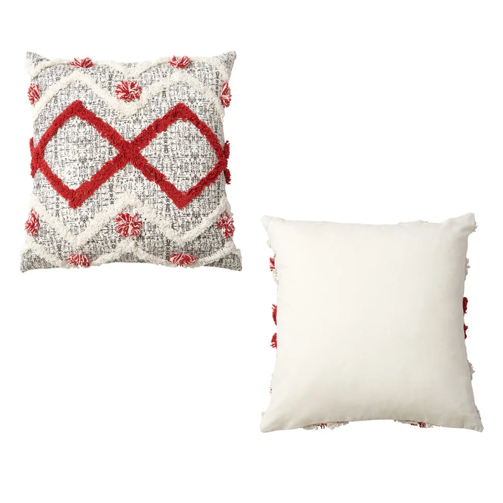 Filled Square Cushion Accessorize Ronan White Red - Home &