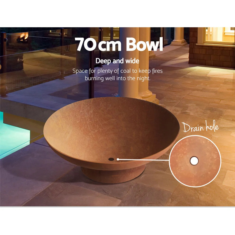 Fire Pit Charcoal Vintage Campfire Burner Rust Outdoor