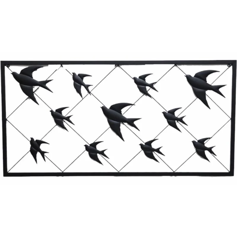 Flock Of Birds Metal Wall Art 122x63cm - Home & Garden >
