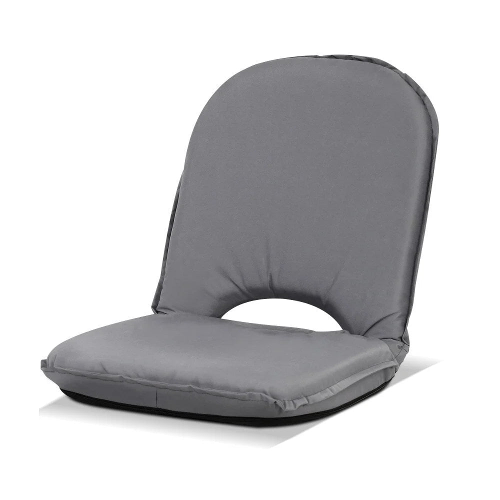 Sofa Camping Portable Recliner Beach Chair Folding Floor Lounge Grey