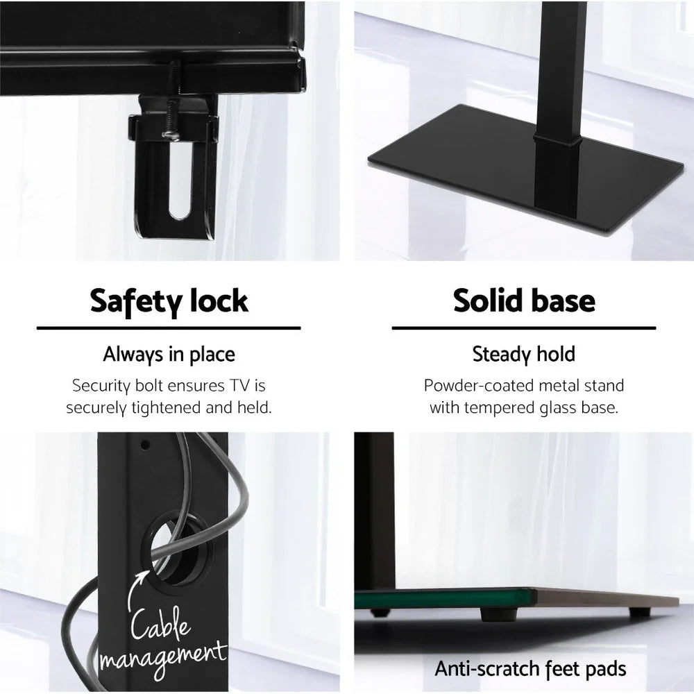 Floor TV Stand Bracket Mount Swivel Height Adjustable