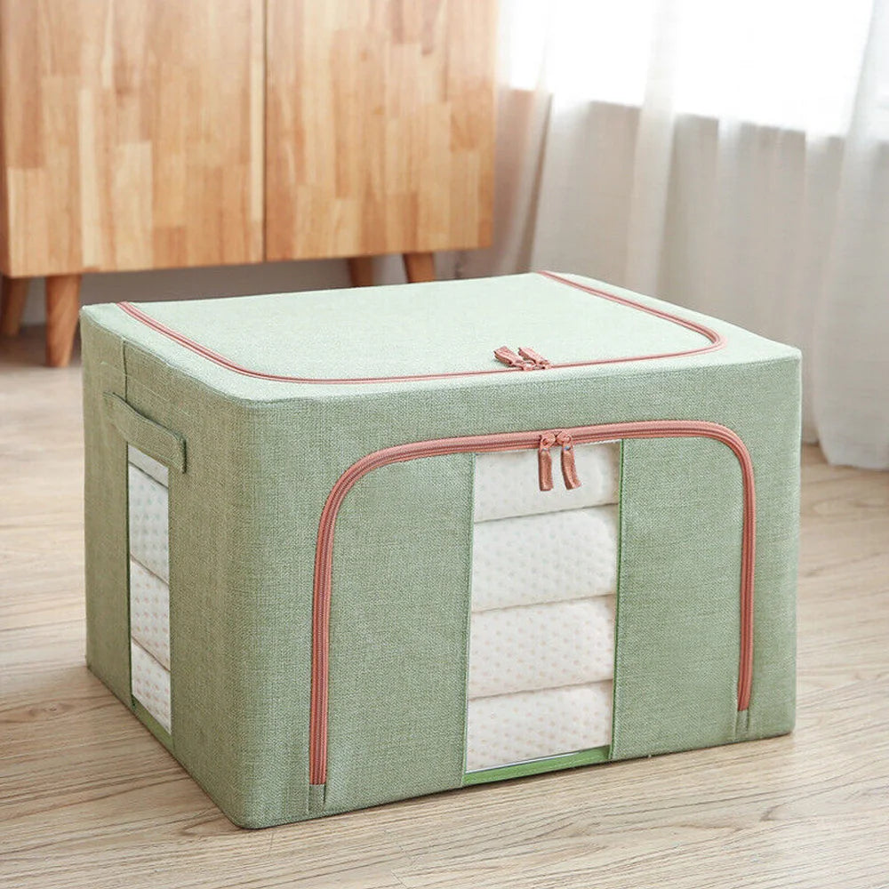 Foldable Storage Box Crushed Steel Frame 24L for Clothes