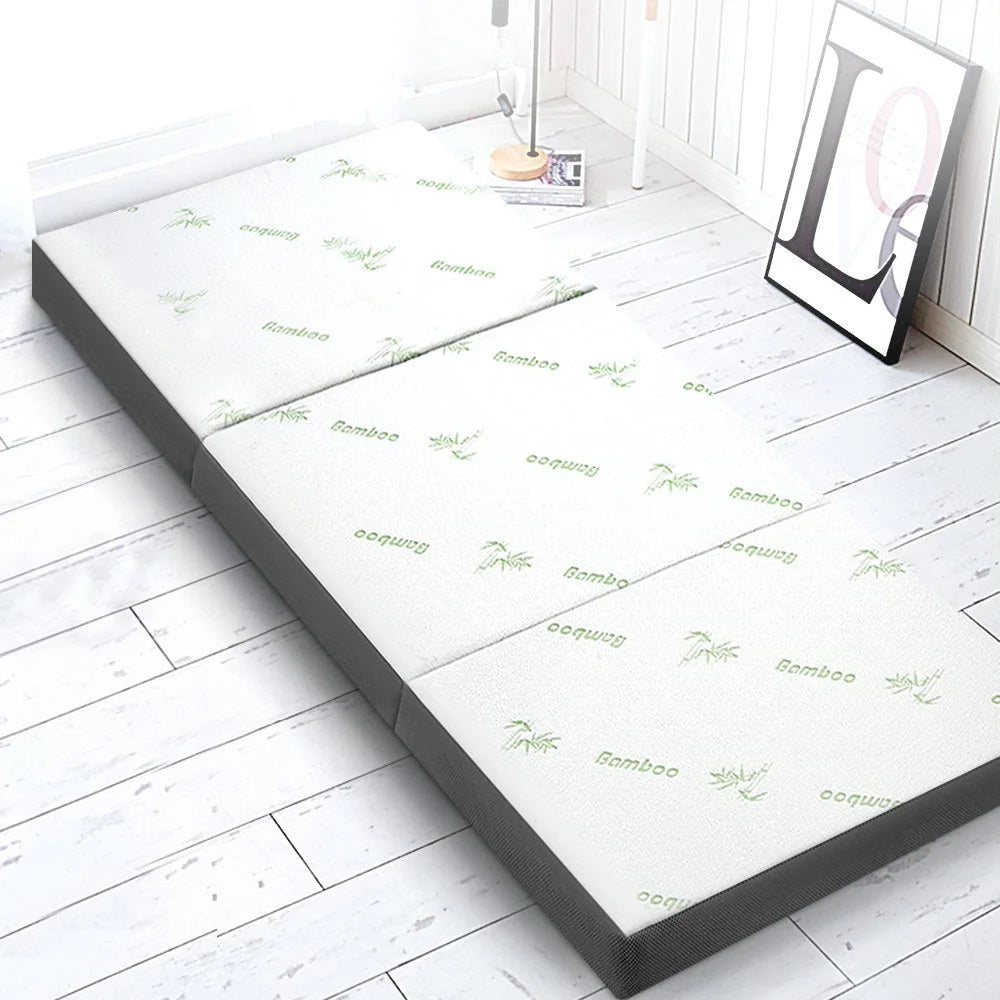 Folding Foam Portable Mattress Bamboo Fabric - Home & Garden