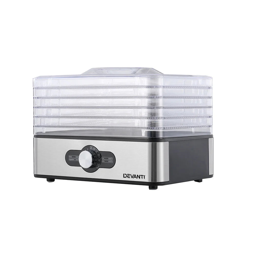 Food Dehydrator 5 Trays Stainless Steel Tray