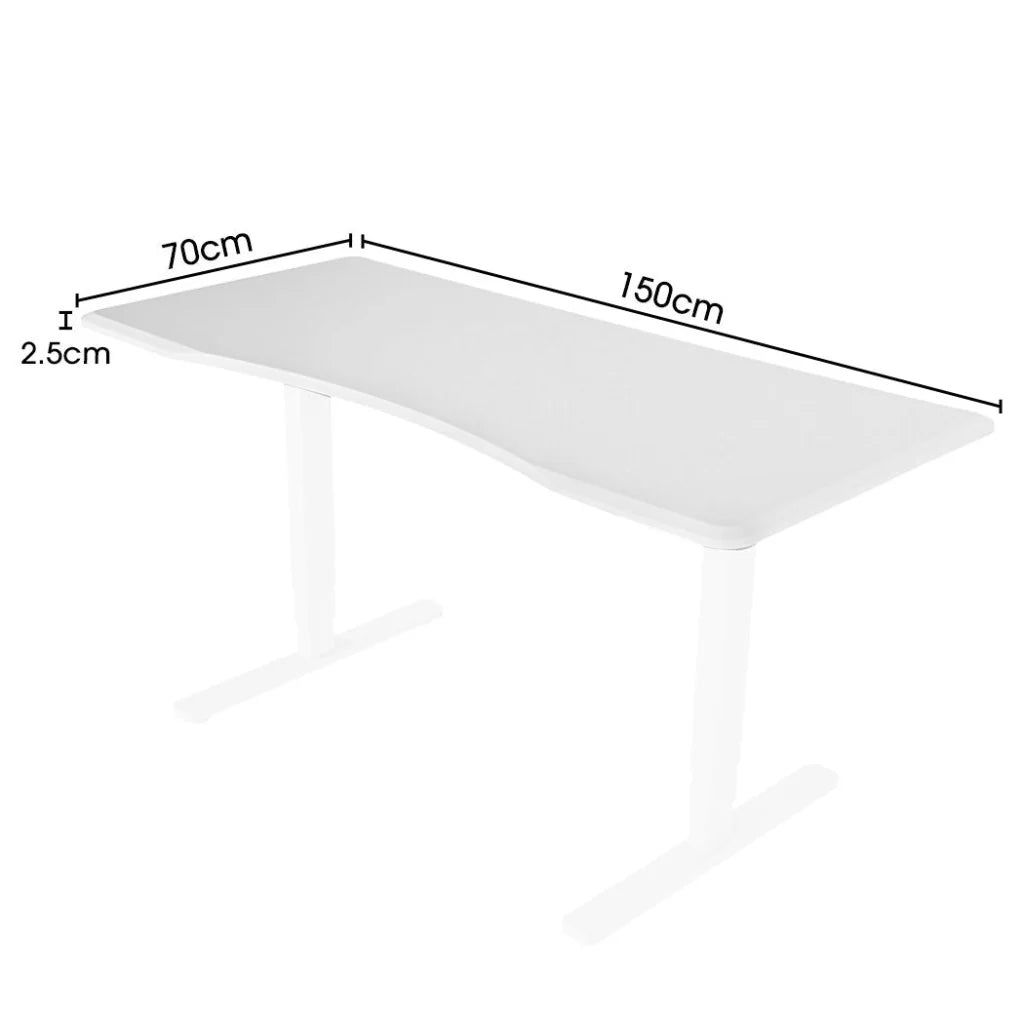 FORTIA 150x70cm Desktop for a Height Adjustable Desk Arched