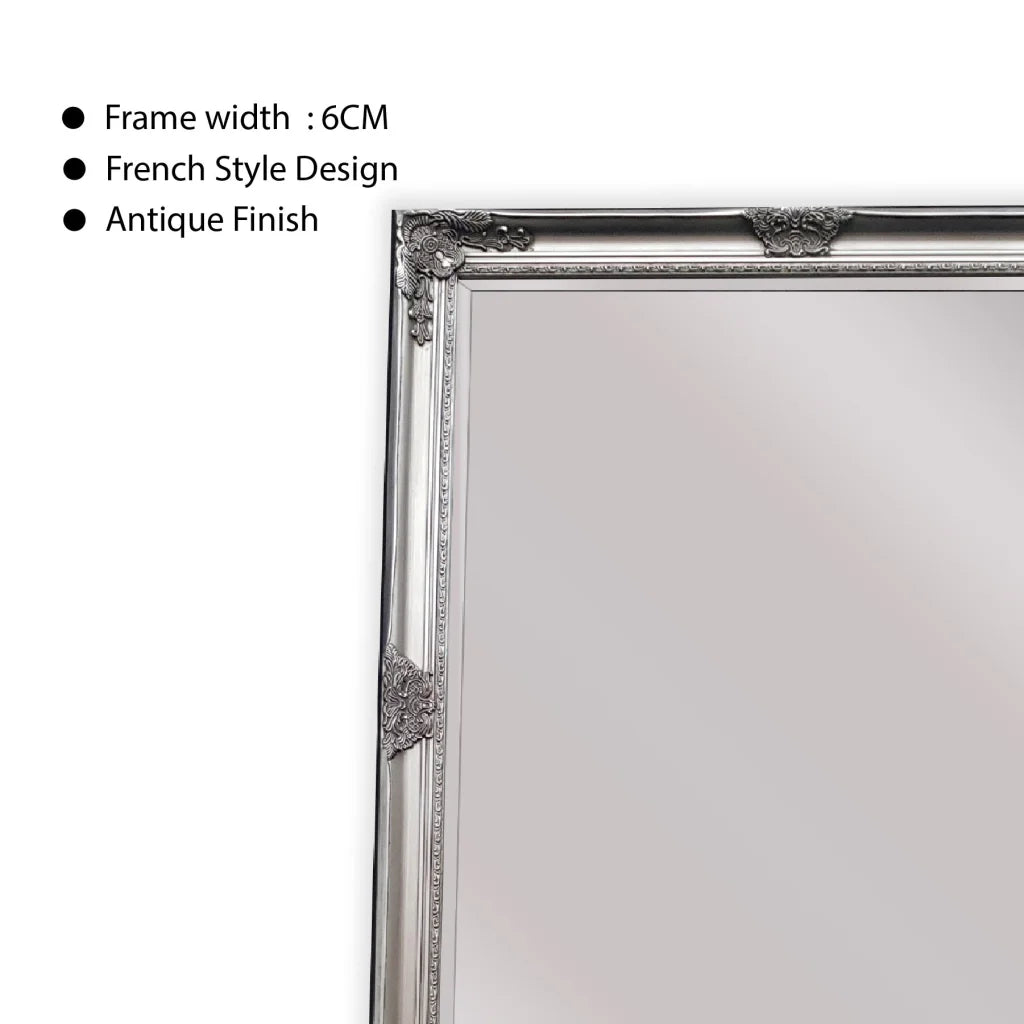 French Provincial Ornate Mirror - Antique Silver - Free