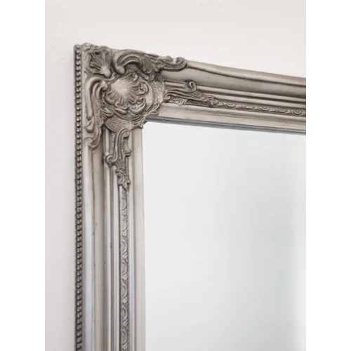 French Provincial Ornate Mirror - Antique Silver - Medium