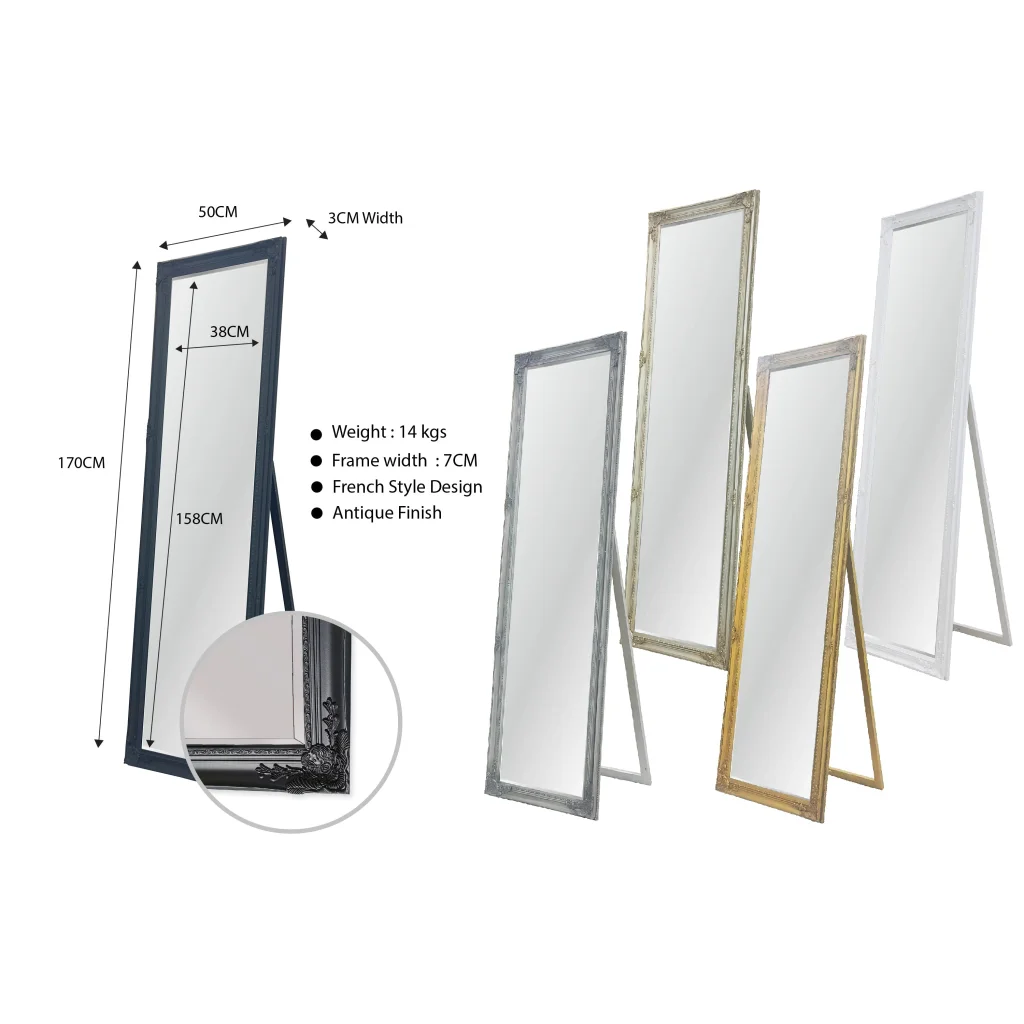 French Provincial Ornate Mirror - Gold - Free Standing 50cm