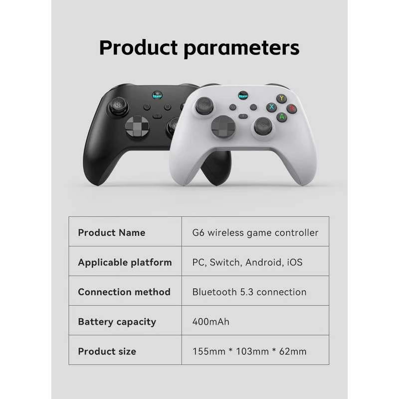 G6 Pro Wireless Gaming Controller - Hall Joysticks &