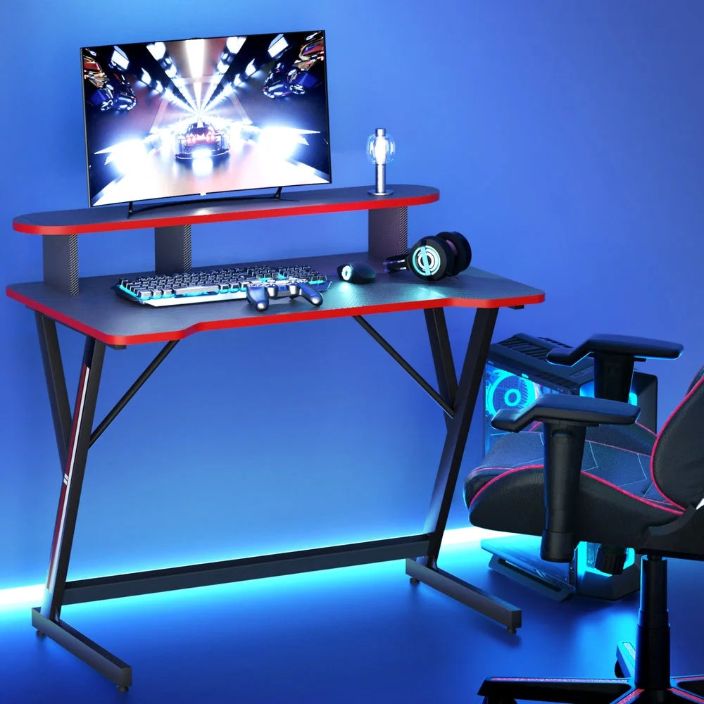 Gaming Desk Computer Table 2-Tiers Storage Study Home