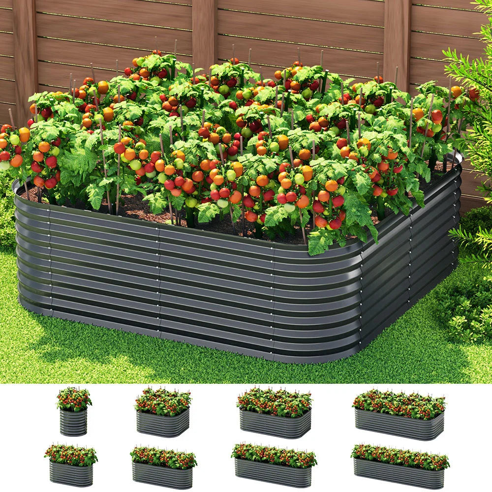 Green 56cm bed modular planter with side rails and bedroom frame details