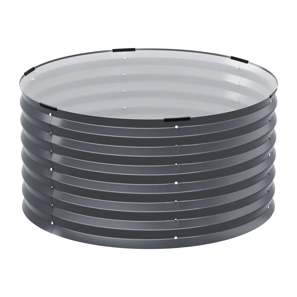 Garden Bed Planter Box Raised Round Latches Galvanised Herb