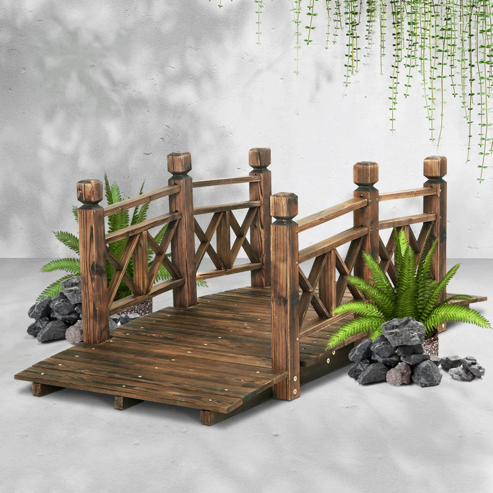 Decor Outdoor Ornament Wooden Bridge 150cm 175