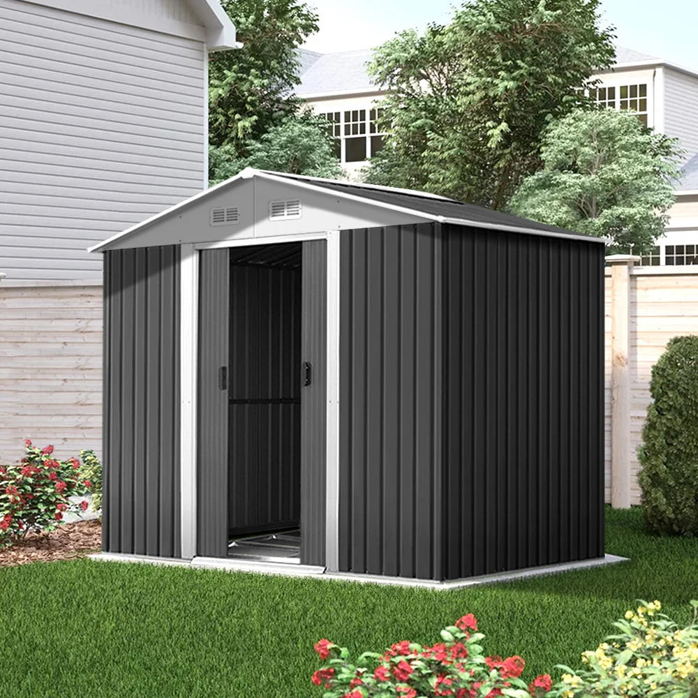 Garden Shed 2.57x2.05m with Base Outdoor Storage Workshop