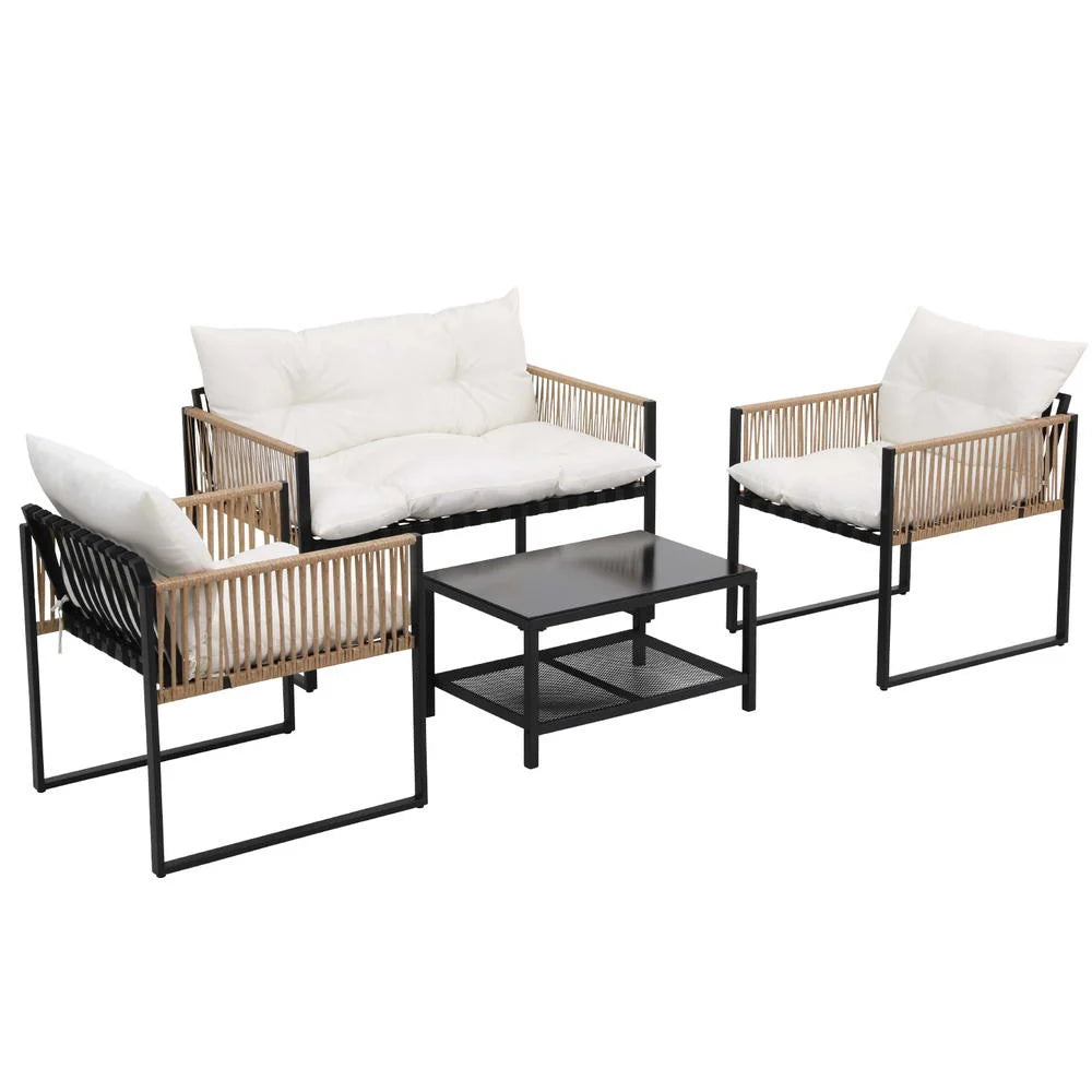 Gardeon 4 Seater Outdoor Sofa Set 4PCS Table Chair Set