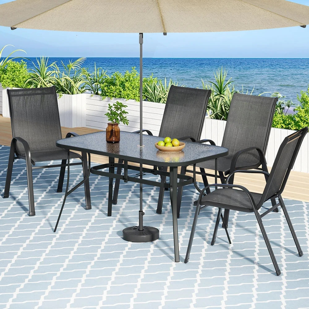 Gardeon 5PC Outdoor Dining Set Table and Chairs Patio