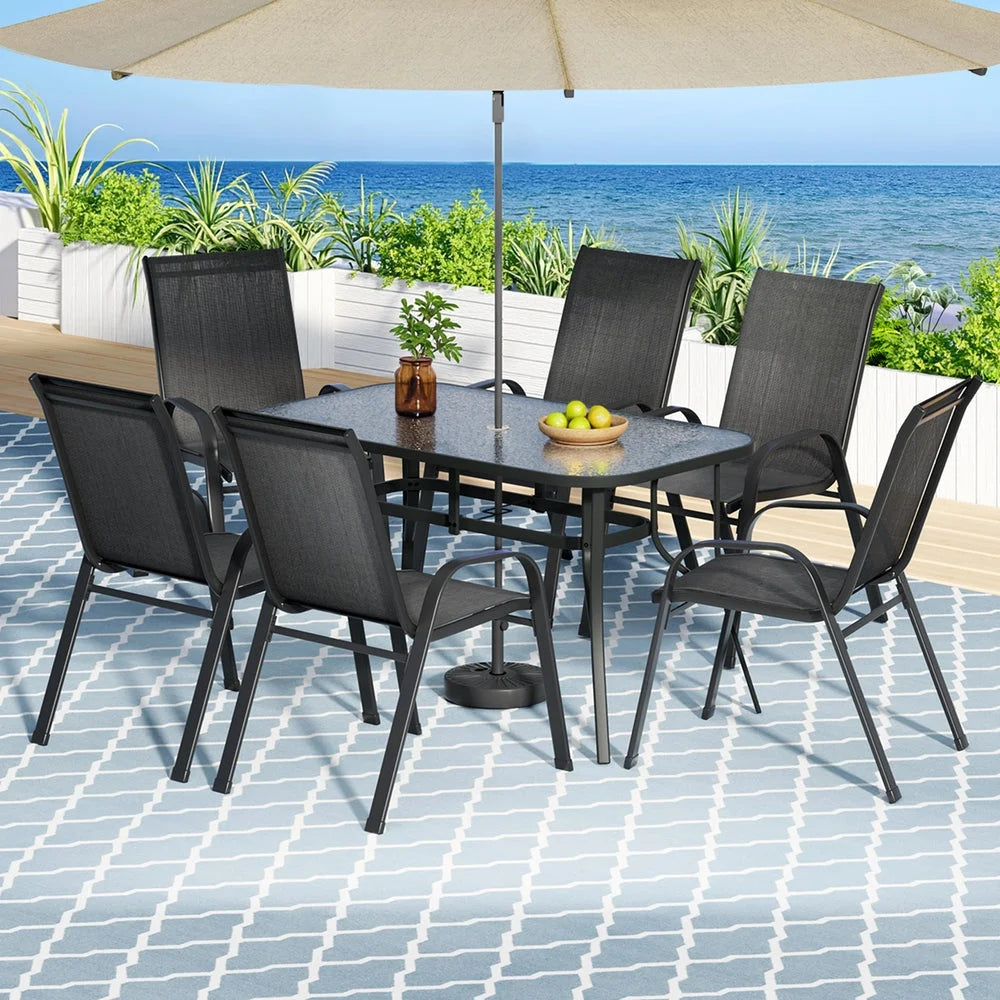 Gardeon 7PC Outdoor Dining Set Table and Chairs Patio
