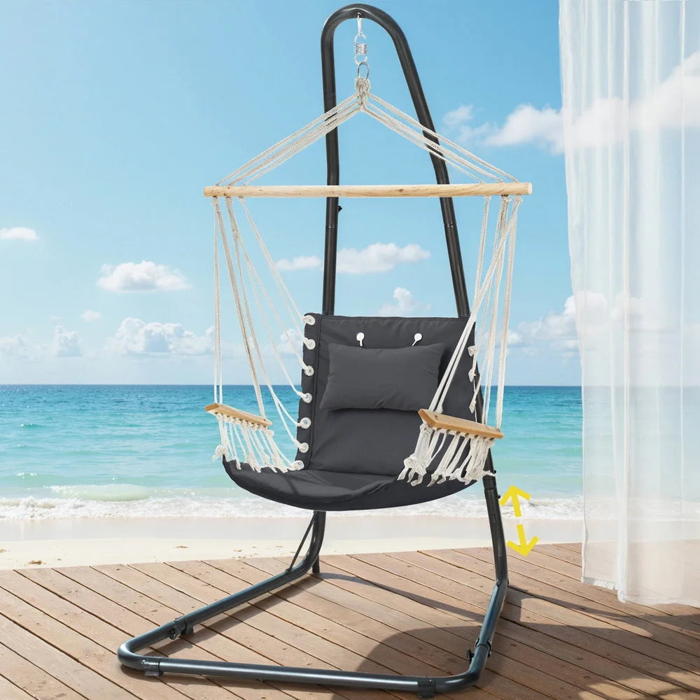 Gardeon Hammock Chair with Heavy Duty Steel Stand - Home &