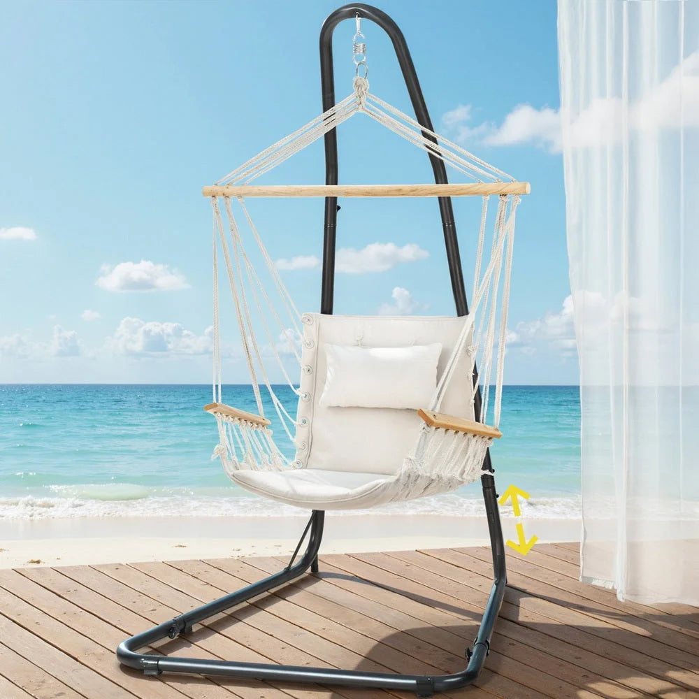 Gardeon Hammock Chair with Heavy Duty Steel Stand - Home &