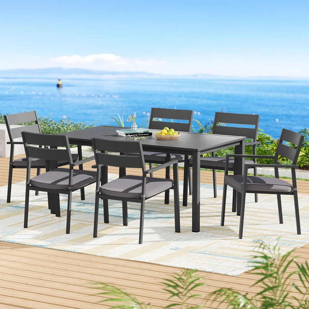 Gardeon Outdoor Dining Set 7 Piece Aluminum Table Chairs