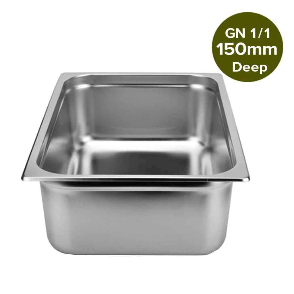Gastronorm GN Pan Premium Full Size 1/1 GN 15cm Deep Stainless Steel Tray