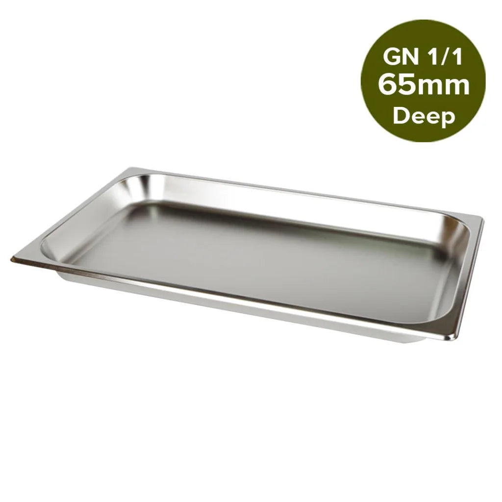 Gastronorm GN Pan Premium Full Size 1/1 GN 6.5cm Deep Stainless Steel Tray