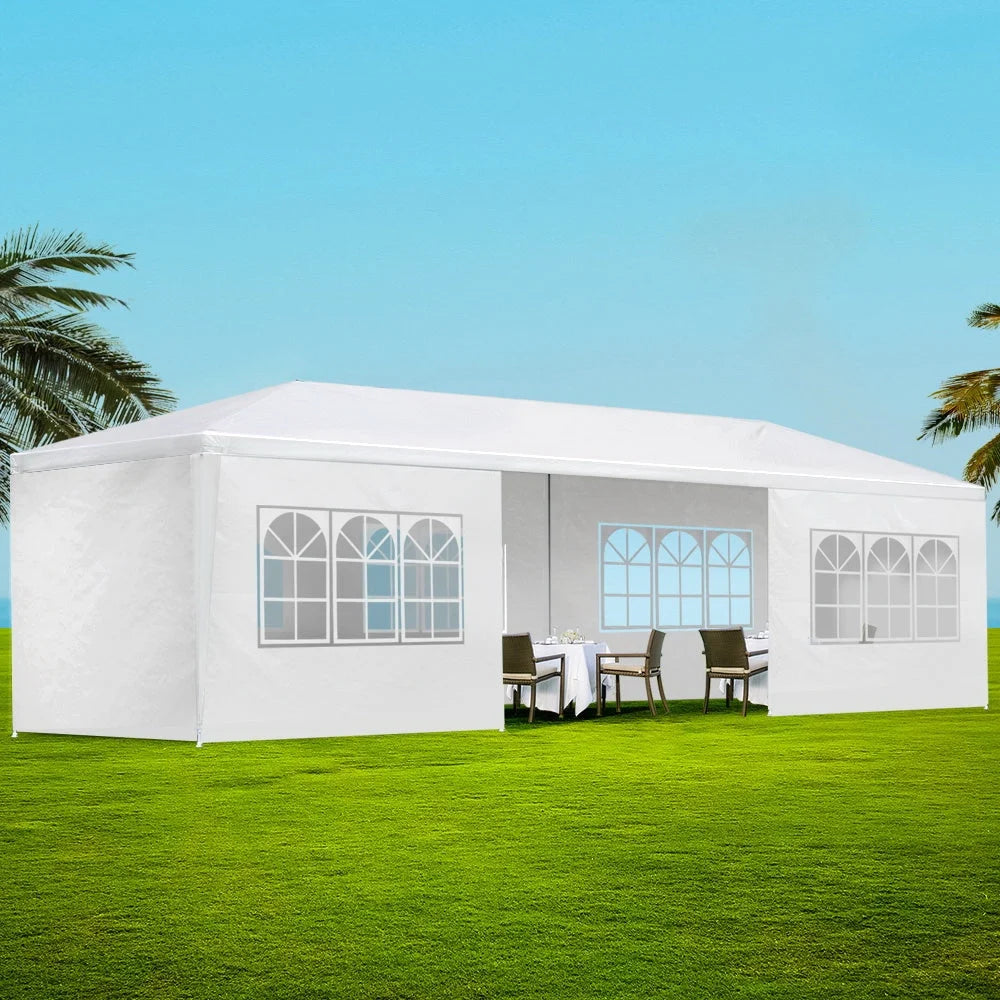 Gazebo 3x9m Marquee Wedding Party Tent Outdoor Camping Side