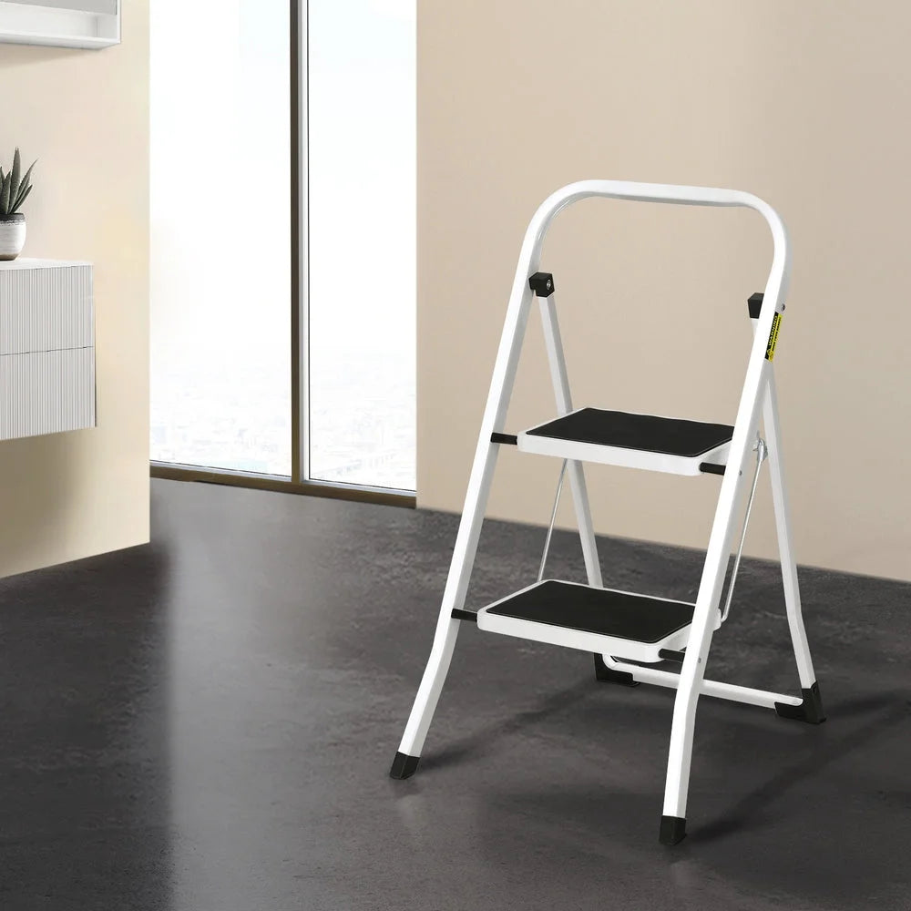 Giantz 2 Step Ladder Multi Purpose Folding Steel Light Weight Platform