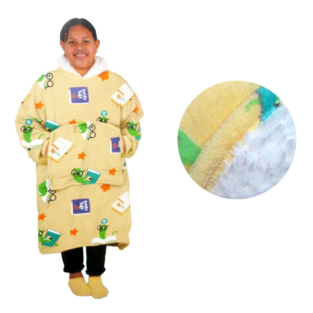 Girls Comfy Warm Blanket Hoodie with Sherpa Fleece Reverse