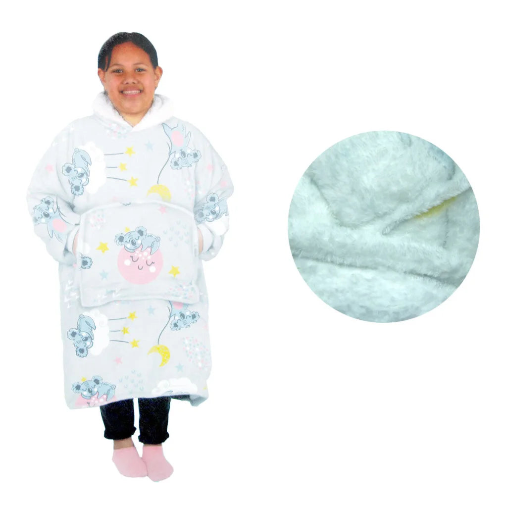 Girls Comfy Warm Blanket Hoodie with Sherpa Fleece Reverse