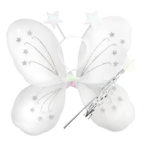 Girls Kids Angel Fairy Butterfly Wing Fancy Princess Dress