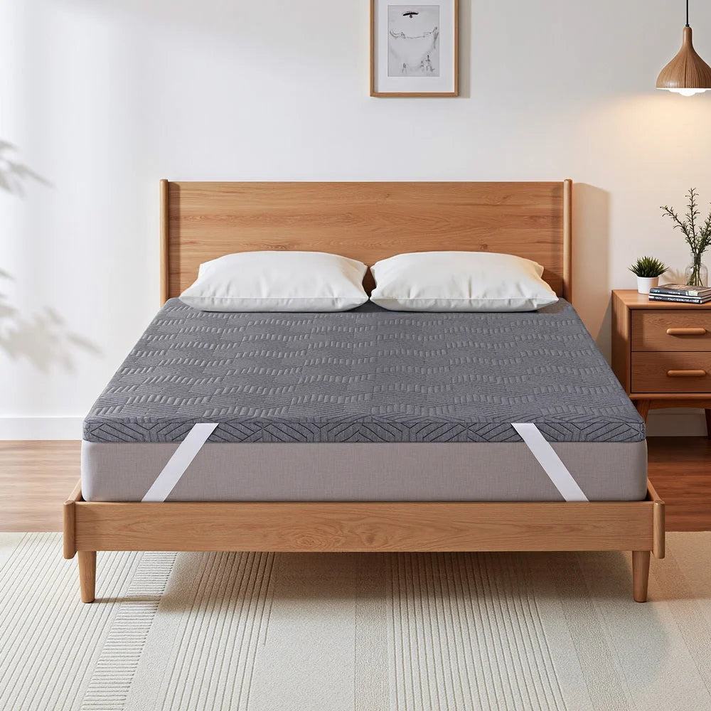 Giselle 8cm Memory Foam Mattress Topper Gel Dual Layer Foam
