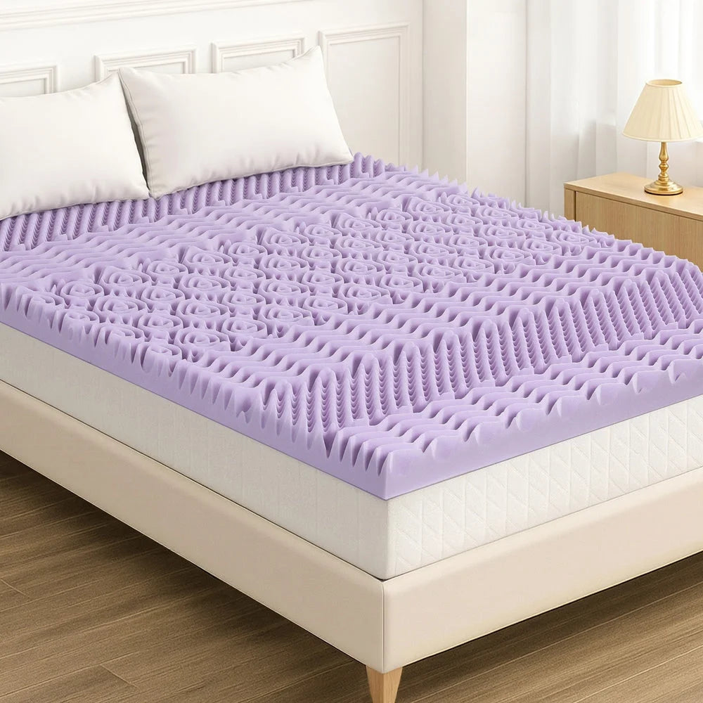 Giselle 8cm Memory Foam Mattress Topper Lavender Infused