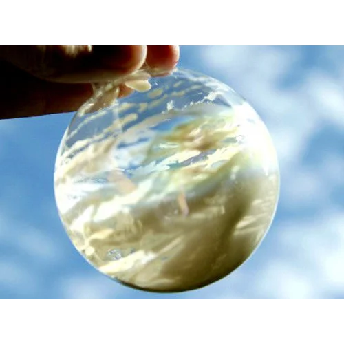 Glass Bauble Set of 4 - 6cm Diameter Round Clear