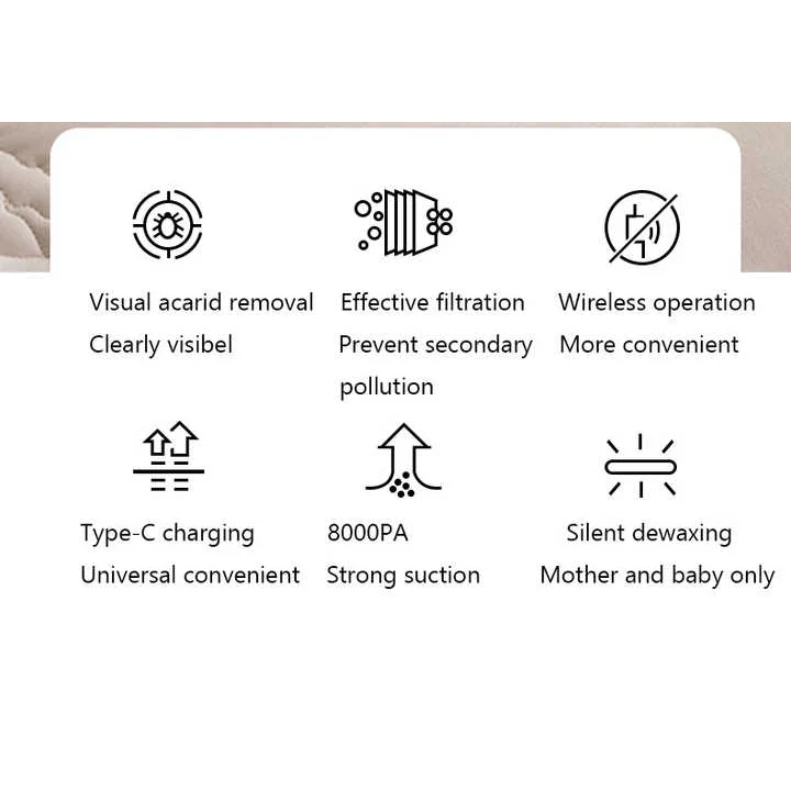 Gold Handheld Dust Mite Vacuum Cleaner - Cordless High