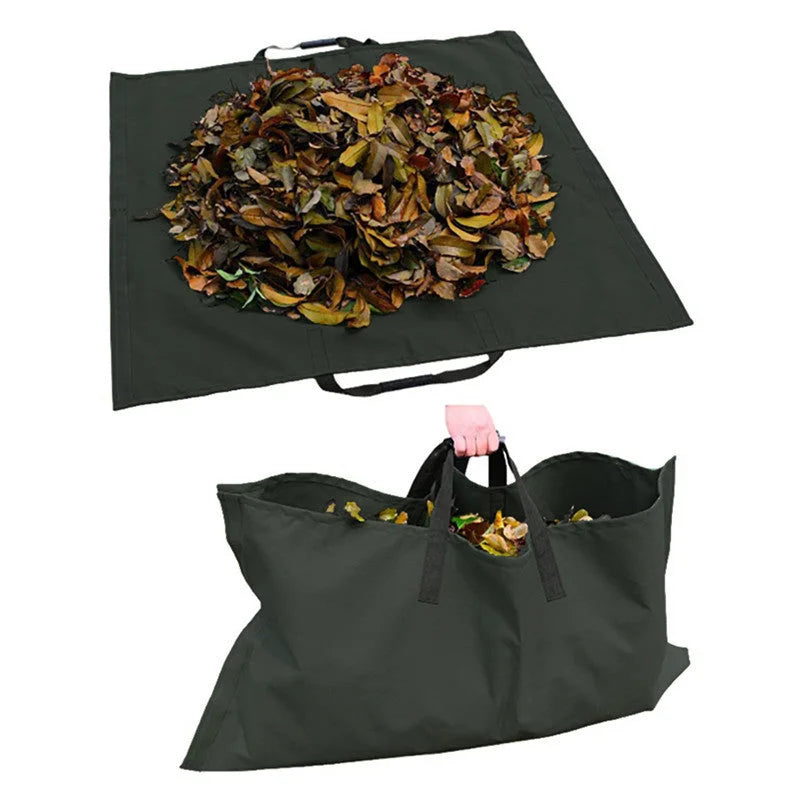 Green 2-in-1 Garden Leaf Collection Tarp & Waste Carry Bag