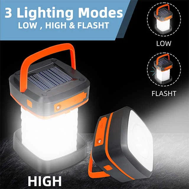 Green Collapsible Portable Solar LED Camping Lantern