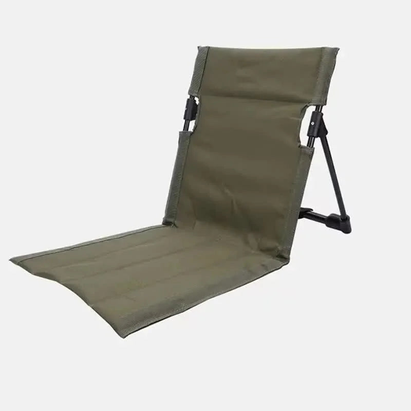 Green Outdoor Folding Lawn Chair with Backrest