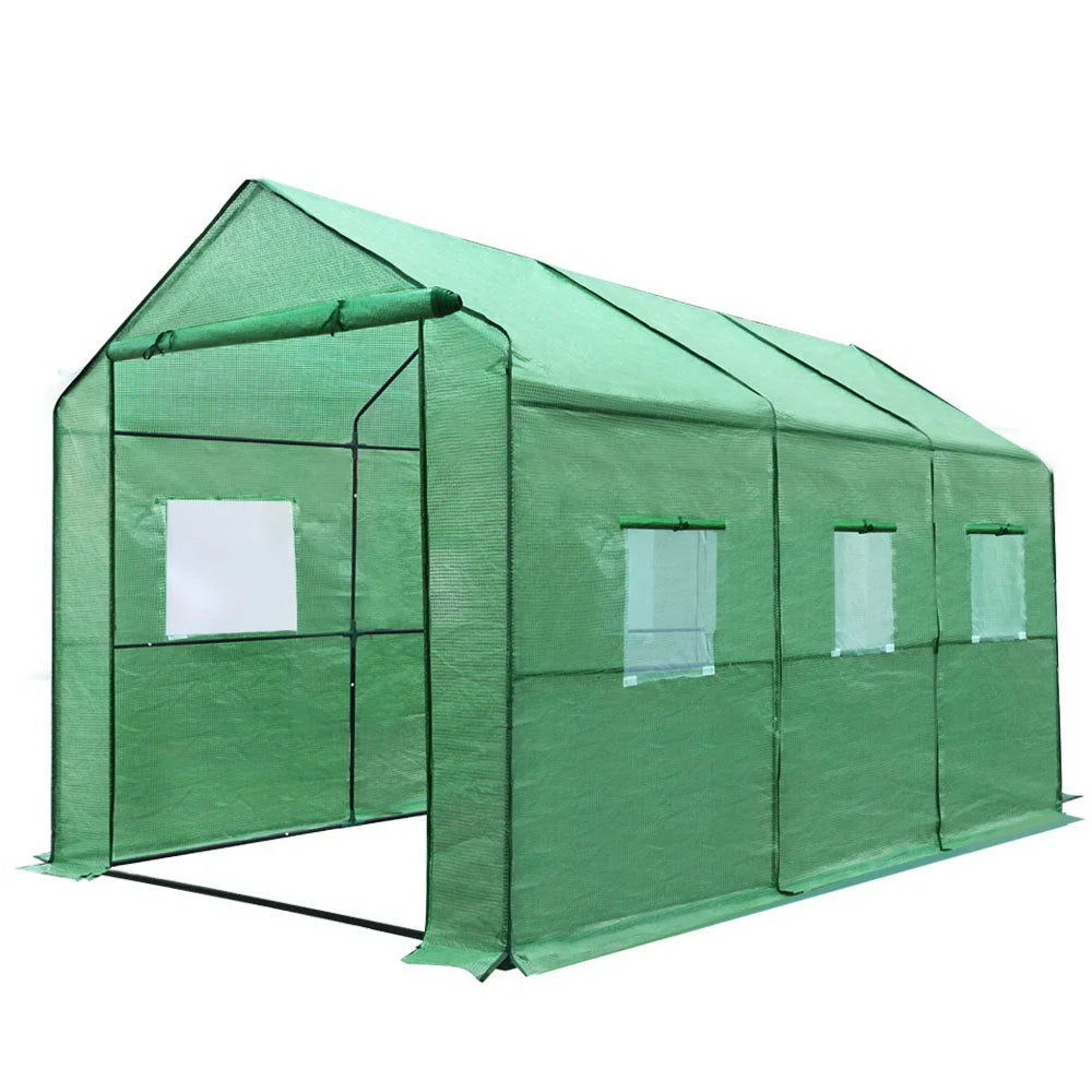 Green 5x2x2m 5m greenhouse with shed storage lawn pe