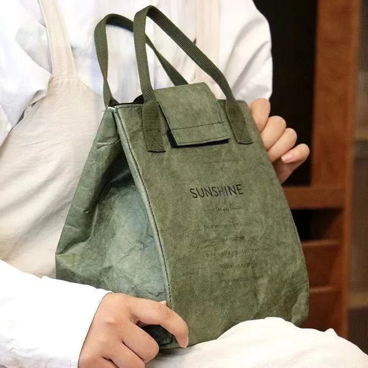 Grey Eco-Friendly Insulated Lunch Bag with Handle - Durable