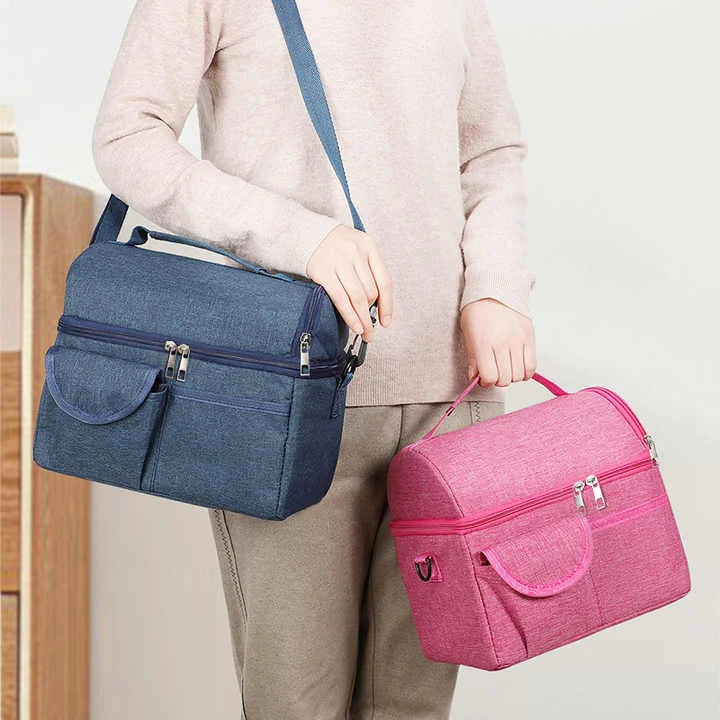 Grey Large Insulated Breast Milk Storage Bag Dual Layer