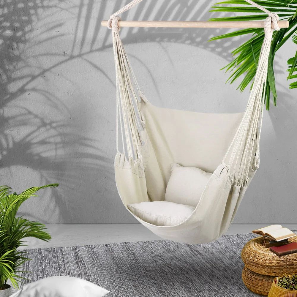 Hammock Swing Chair - Cream - Gardeon